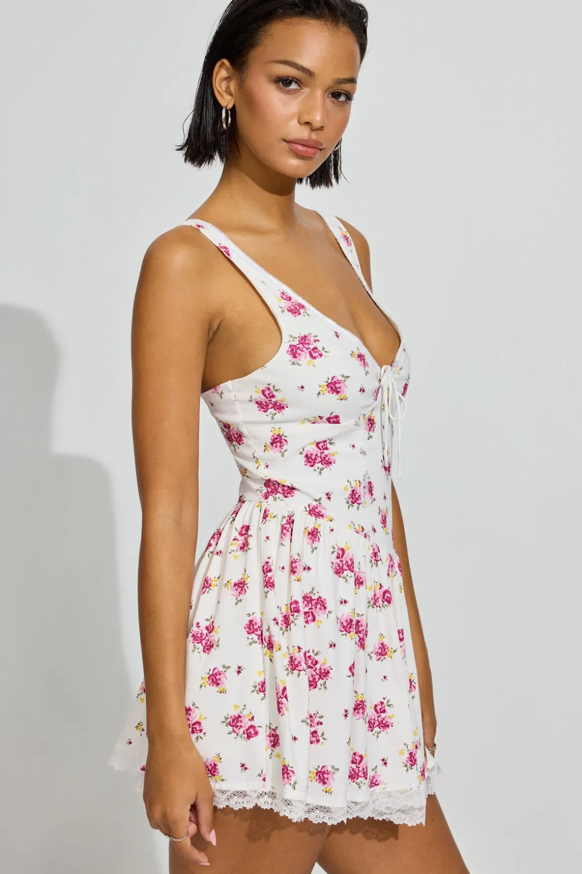 Best Sale Plunge V-Neck Romper Dress Dresses