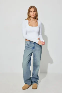 Online Portia Square Neck Long Sleeve Top Long Sleeve Tops