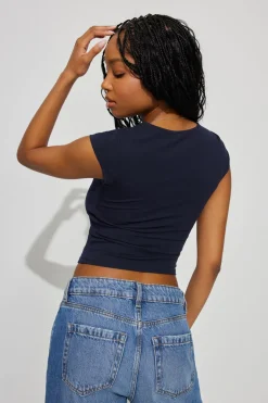 Online Portia Square Neckline Tee Tops|Short Sleeve Tops