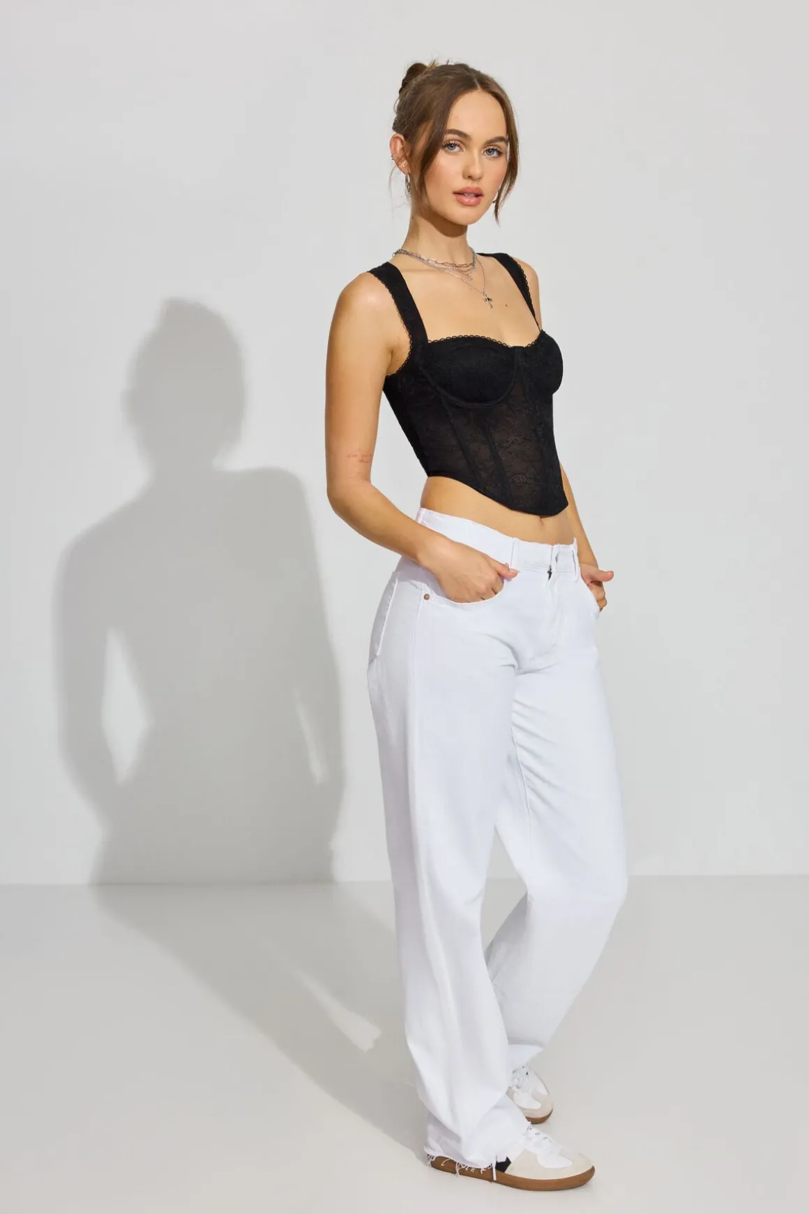 Fashion Rebecca Square Neck Bustier Top Tank Tops