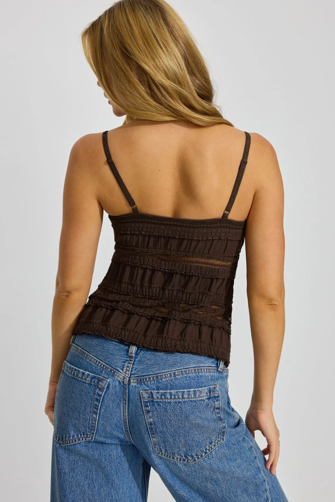 Fashion Resort Lace Flyaway Top Tank Tops