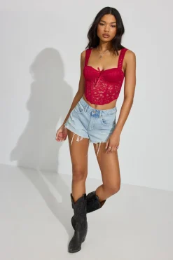 Store Rodeo Lace Bustier Tank Tops