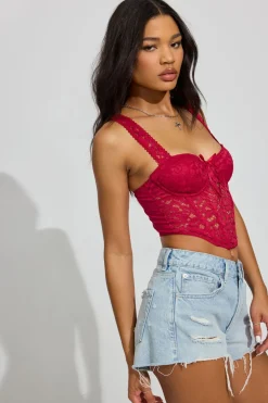 Store Rodeo Lace Bustier Tank Tops