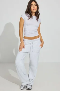 Sale Ruched Boatneck T Shirt Matching Sets|Tops