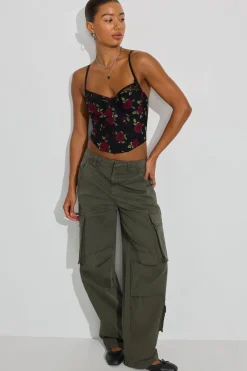 Fashion Sabrina Peek-A-Boo Bustier Top Tank Tops
