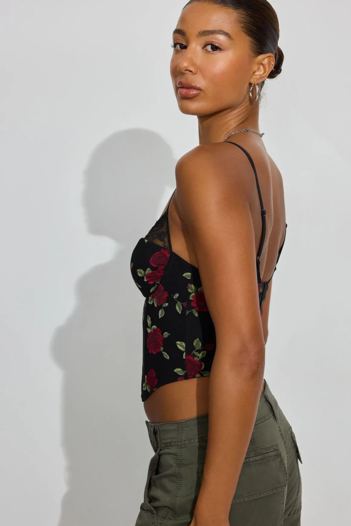 Fashion Sabrina Peek-A-Boo Bustier Top Tank Tops