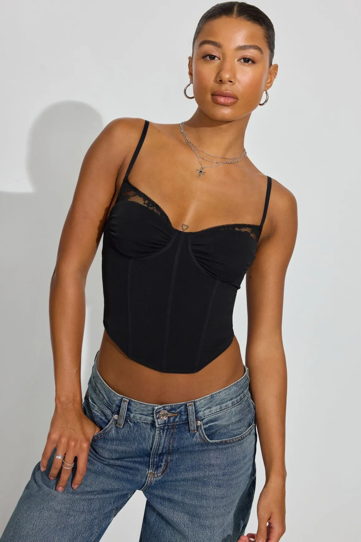 Online Sabrina Peek-A-Boo Bustier Top Tank Tops