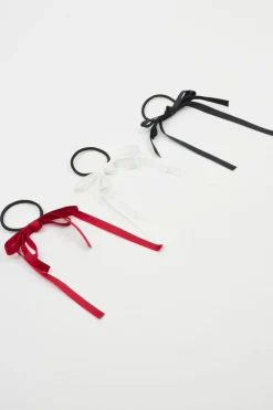 Sale Set of 6 Ribbon Bow Hair Elastics Hair Accessories