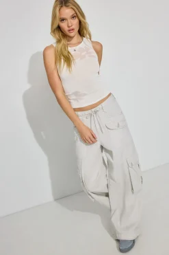 Store Sheer Flower Tank Top Tank Tops|Sweaters & Cardigans
