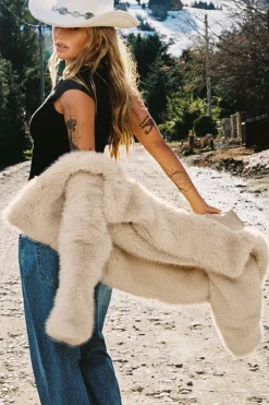 Discount Short Faux Fur Coat Cropped Jackets|Lightweight Jackets