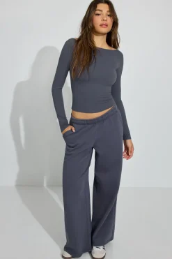Hot Sleek Boat Neck Long Sleeve Top Matching Sets|Tops