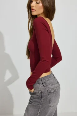 Flash Sale Sleek Boat Neck Long Sleeve Top Tops|Long Sleeve Tops