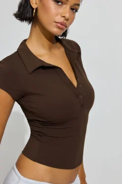 Sale Sleek Short Sleeve Polo Top Tops|Short Sleeve Tops