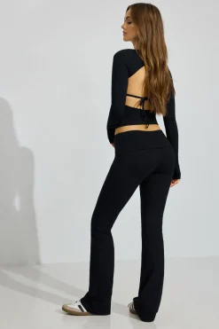 Online Soft Cotton Flare Knit Pants Matching Sets|Bottoms