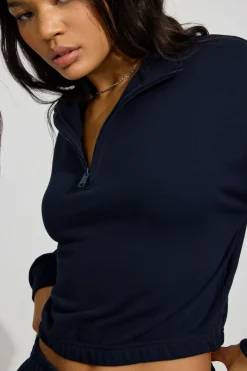 Best Sale Soft Terry Half Zip Sweatshirt Fleece|Tops