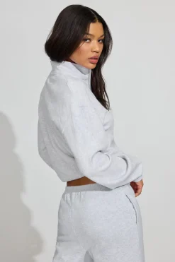 New Soft Terry Half Zip Sweatshirt Fleece|Tops