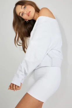 Store SoftTerry Off Shoulder Sweatshirt Fleece|Tops