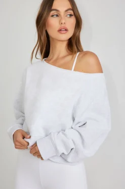 Store SoftTerry Off Shoulder Sweatshirt Fleece|Tops