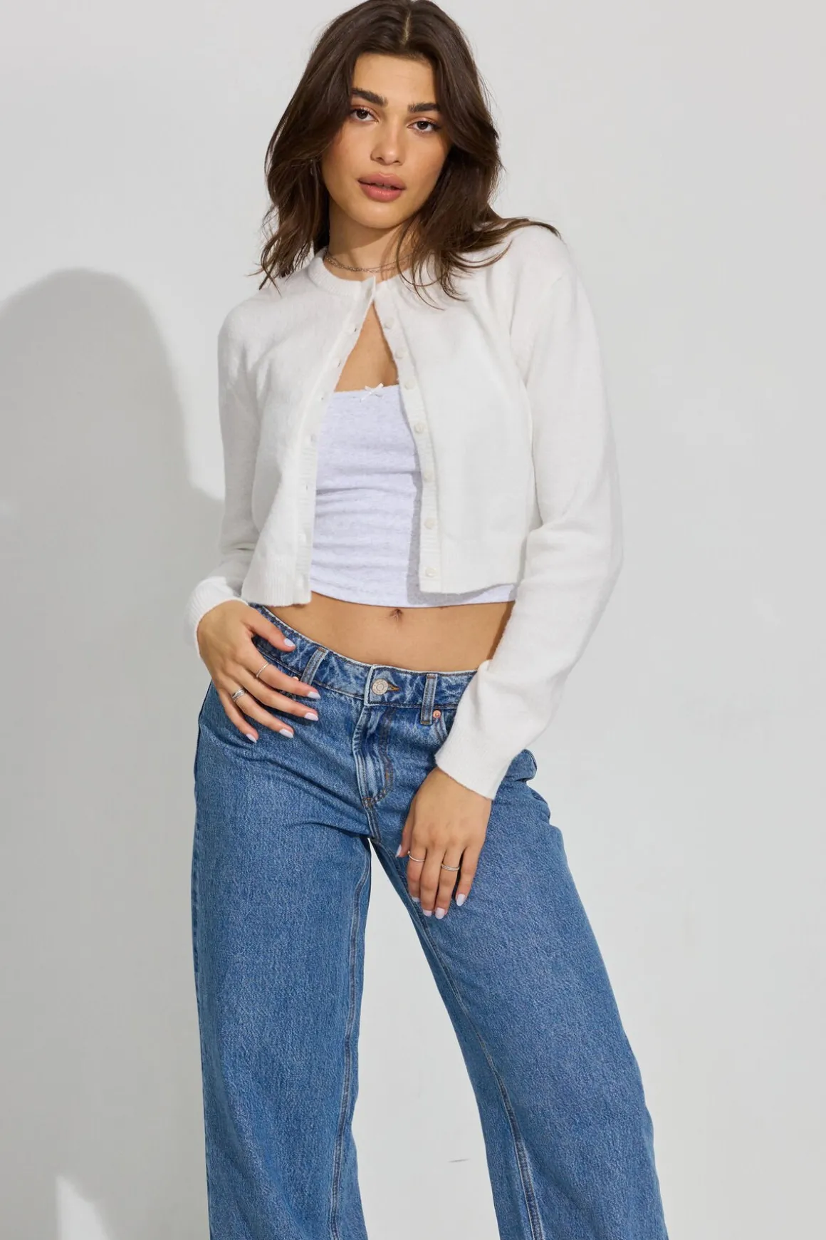 Hot Spongy Button Up Cardigan Sweaters & Cardigans|Long Sleeve Tops