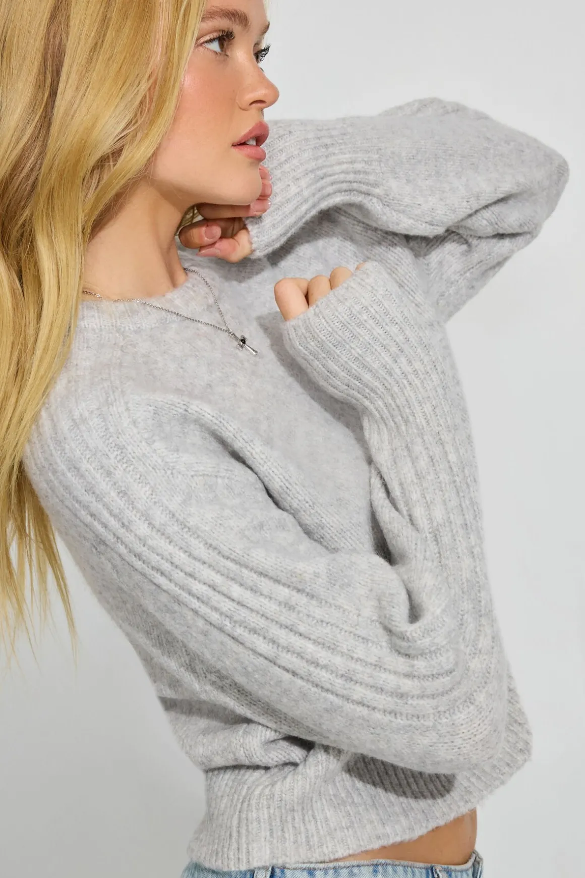 Best Sale Spongy Loose Crewneck Sweater Matching Sets|Sweaters & Cardigans