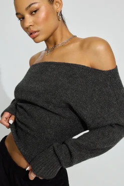 New Spongy Off Shoulder Sweater Matching Sets|Sweaters & Cardigans