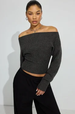 New Spongy Off Shoulder Sweater Matching Sets|Sweaters & Cardigans