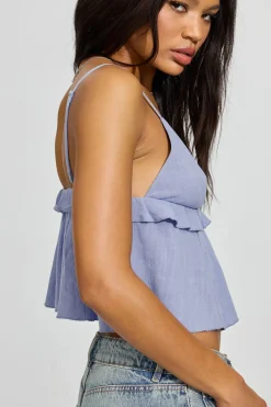 Sale Strappy Peplum Cami Top Tank Tops
