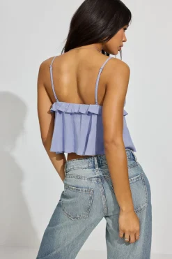 Sale Strappy Peplum Cami Top Tank Tops