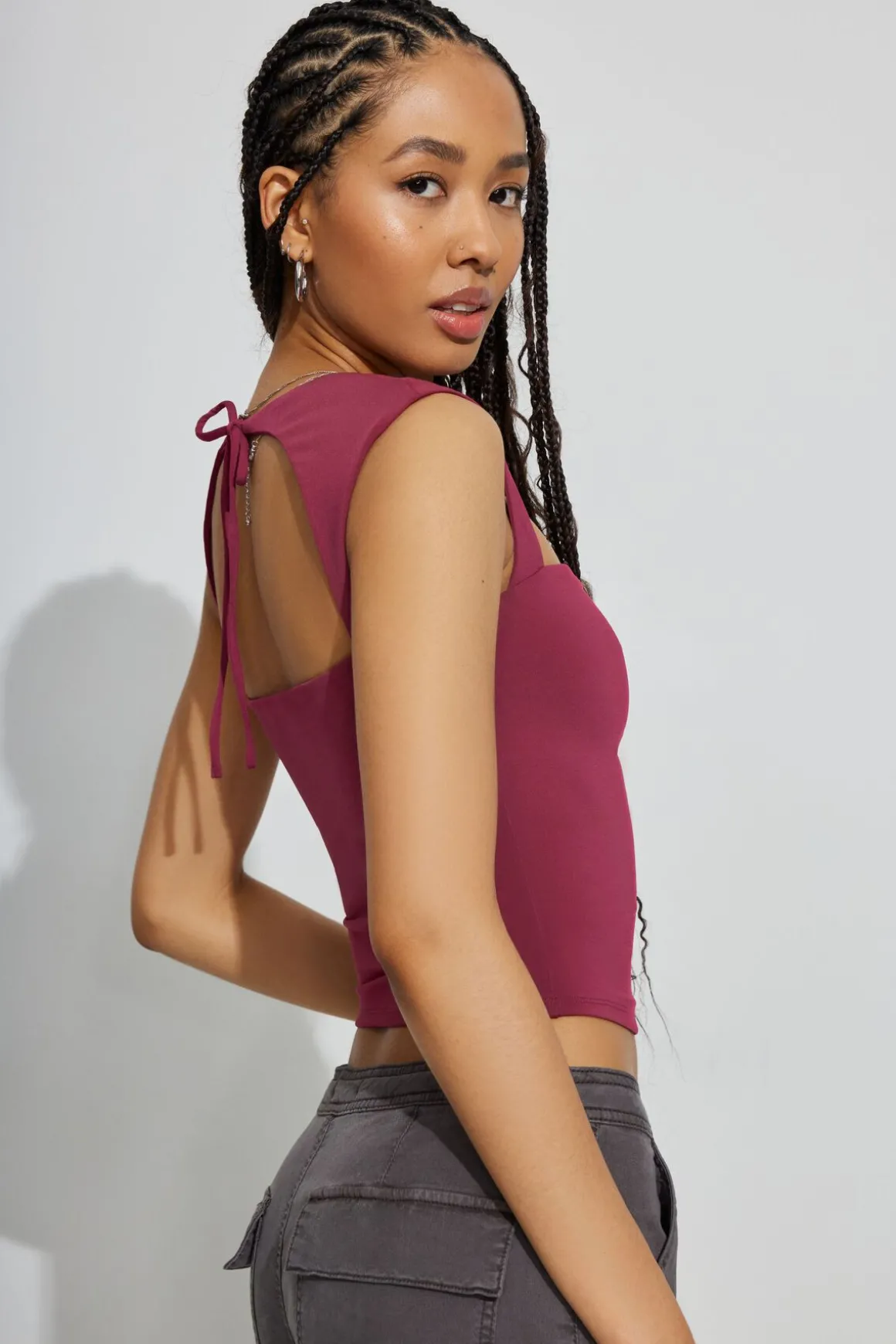 Fashion Talina Square Neck Top Tank Tops|Short Sleeve Tops