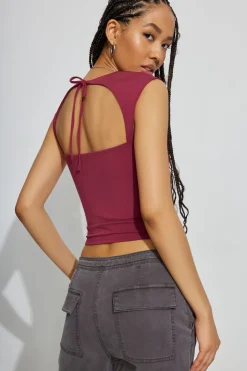 Fashion Talina Square Neck Top Tank Tops|Short Sleeve Tops