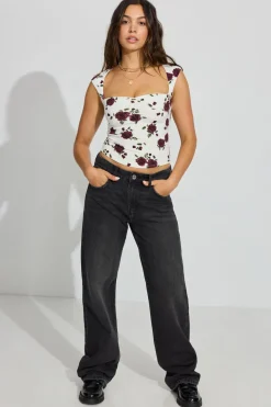 Outlet Talina Square Neck Top Short Sleeve Tops