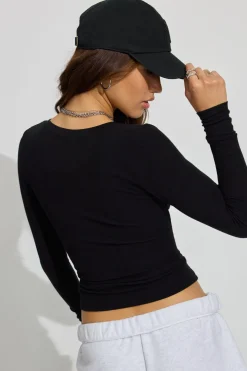Online Tara V-Neck Long Sleeve Top Matching Sets|Tops