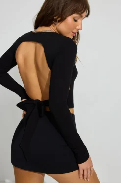 Cheap Tie Back Long Sleeve Top Long Sleeve Tops