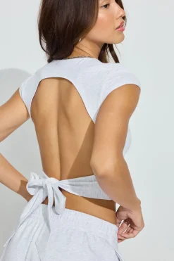 Store Tie Back T Shirt Short Sleeve Tops