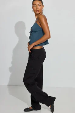New Tie Front Cami Top Tank Tops