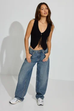 Hot Tie Front Vest Tank Tops|Sweaters & Cardigans