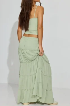 Cheap Tiered Maxi Skirt Shorts & Skirts