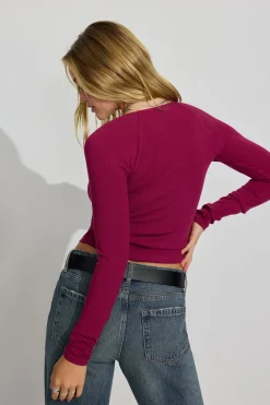 New Vanessa Square Neck Top Long Sleeve Tops