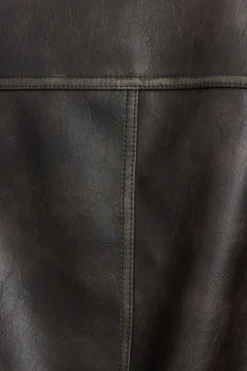 Flash Sale Vintage Faux Leather Jacket Faux Leather Jackets|Lightweight Jackets