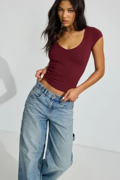 Discount V-Neck Short Sleeve Top Short Sleeve Tops
